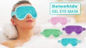 2 cái mặt nạ mắt đá tái sử dụng - liệu pháp nóng lạnh bằng hạt gel cho bọng mắt quầng thâm túi mắt khô đau đầu migrain giảm căng thẳng - túi đá lạnh (màu xanh)