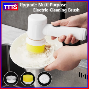 Wireless Handheld Electric Cleaning Brush Kitchen Dishwashing Brush Bathtub Brush Bathroom Sink Cleaner USB Rechargeable Efficient Cleaning Toilet Tub Electric Turbo Scrub Tool Set