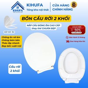 Nắp bồn cầu Đóng rơi Êm thay thế Cầu 2 Khối nắp bàn cầu Trắng Chống Bám Bẩn N2K9