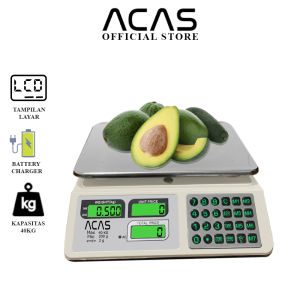 ACAS - 829S 40Kg / 200Gr Timbangan Duduk Digital Jinjing Gagang Tangan Meja Double Display Laundry Sayur Buah Telur Sembako Paket Ekspedisi Murah Garansi Electronic Computing Scale 40 kg / 200 gr