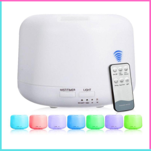 COD Cepat HUMI Humidifier Aromatherapy Oil Diffuser 6 LED + Remote / r Aroma Therapy Aromatherapy Air Humidifier Elektrik 7 LED + Remote Control / Alat Pengharum ruangan / penjernih udara atau pelembab udara / Humidifier Motif Kayu Unik- H24