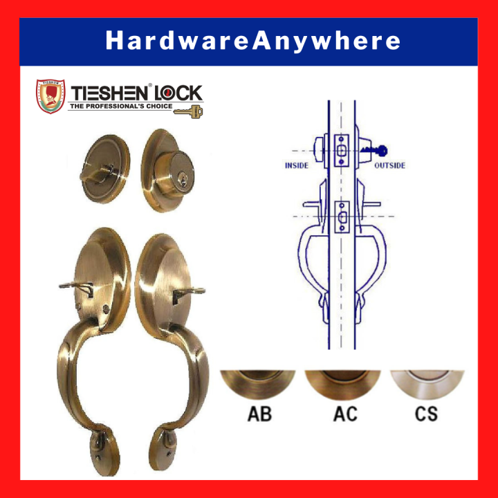 TIESHEN Entrance Door Handle Lockset [Double Door Handle] / Main Door