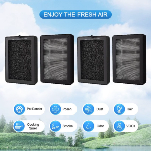 Pack of 4 HEPA Cartridges Quality Filtration Air Purifier Replacement Plastic Air Cleaners