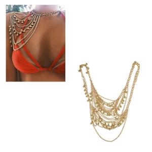 Shoulder Chain Necklace Shoulder Chain Body Gold Shoulder Tassels Costume Armband Shoulder Tassels