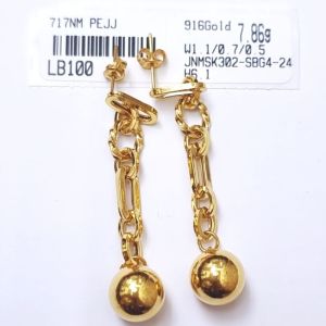 JIN JING SUBANG GANTUNG BALL EMAS 916 TULEN 7.86G