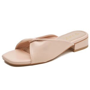 SAK.shop Womens Comfortable Classy Footwear Heel 1 1/2 inch Sandals Spring Stylish Casual New Sandals in Black White & Beige ZE081 Design with Bow Accent