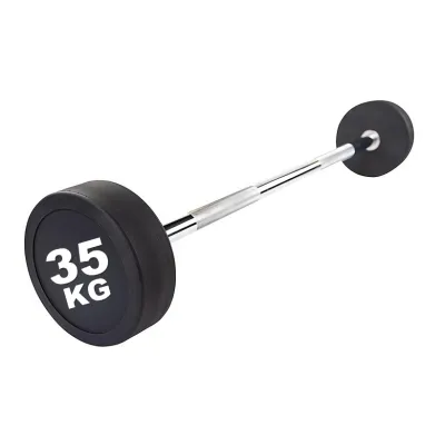 ADSports Fixed Straight Barbell Set (10KG–50KG) Rubber Coated Solid Steel Dumbbell | Commercial Grade
