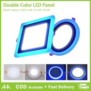 Dual Acrylic LED Recessed Ceiling Panel Down Lights Ultra Slim Lamp Double Color LED Panel Light For Home Lighting Indoor Office Restaurant