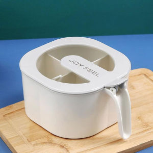 AVINAS 4 Grids Seasoning Condiments Jar Box with Spoon Storage Box Food Spices Herbs