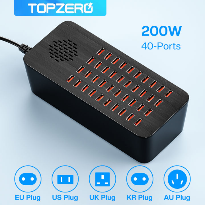 TOPZERO USB Charger 40/20/10 Ports Multiple USB Charging Station 100W