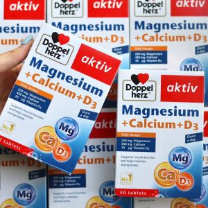 Viên Uống Bổ Sung Canxi Phòng Ngừa Loãng Xương Doppelherz Magnesium + Calcium + D3 (Hộp 30 viên) - Hỗ trợ xương răng chắc khỏe - Giúp giảm nguy cơ chuột rút tê bì chân tay trong thai kỳ - Hỗ trợ hấp thu Canxi hiệu quả hơn
