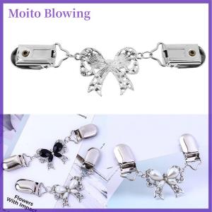 Moito Fashion Bow Cardigan Sweater Blouse Pin Shawl Brooch Clips Duck Scarf Clasps
