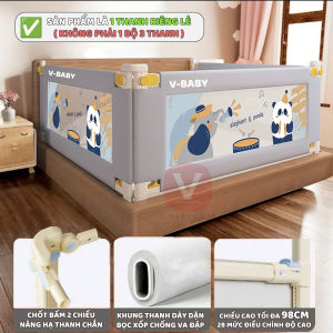 [ HỎA TỐC] Thanh Chắn Giường 2026 V-BABY N1S/N2 & N1 - N002 - N001 Cao Cấp - 1 Thanh Chắn 1 Mặt