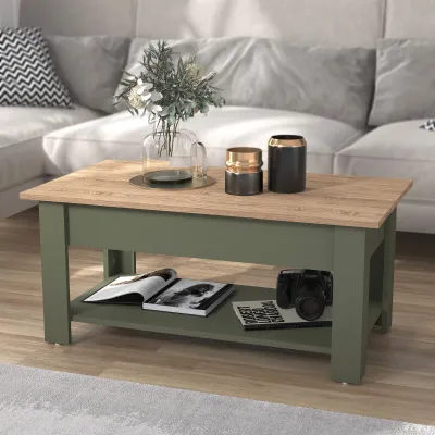 Synergy House Brixburn Lift-Up Coffee Table | Hidden Storage | Modern Coffee Table | Meja Kopi