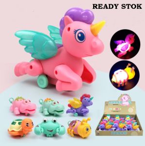 Mainan Binatang Tarik Jalan Mesin Putar Unicorn Buaya Flamingo Bebek tidak pakai baterai BERLAMPU MURAH