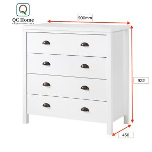 QC Home 4 Tier Chest Drawer Cabinet Drawer Chest Drawer Wardrobe Bedroom Drawer Chest Safari