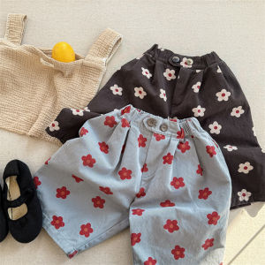 deer jonmi 2026 New Spring Summer Children Floral Printed Shorts Loose Casual Knee Length Trousers Baby Girls Shorts2026