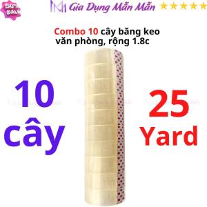 SKU69 - Combo 10 cây băng keo trong văn phòng loại nhỏ 1 cây 10 cuộn rộng 1.8cm 10y-13-15-18-20-25YARD