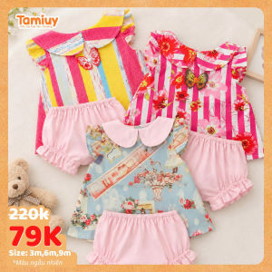 Set Quần Áo Bé Gái Tamiuy Chất Cotton Mềm Mại Họa Tiết Đáng yêu Cho Bé Sơ Sinh