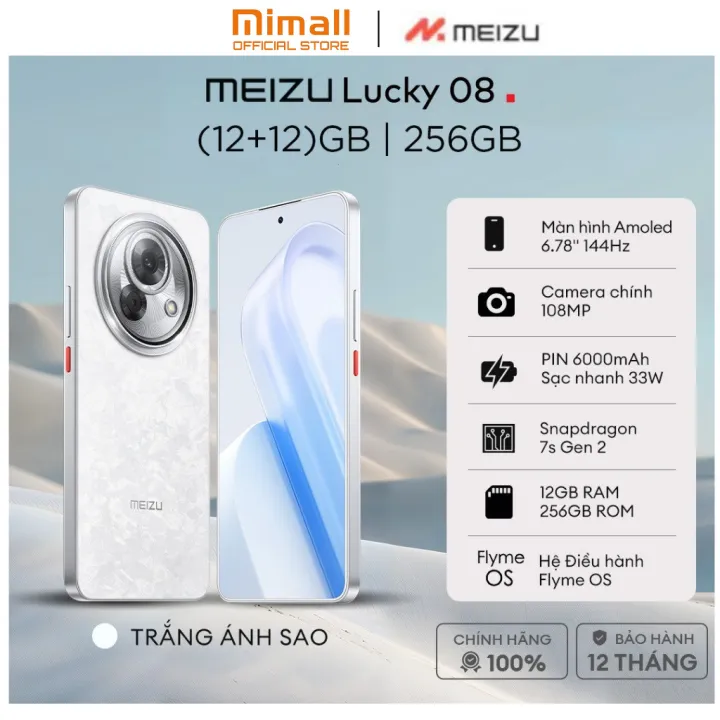 Điện Thoại Meizu Lucky 08 | Màn Hình LTPO Amoled 6.78" 144Hz | Snapdragon 7s Gen 2 |  Pin 6000mAh Sạc 33W | Chính Hãng | BigBuy360 - bigbuy360.vn