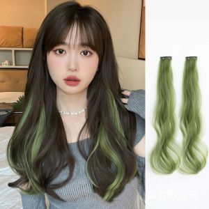 SWEET TIM ปาร์ตี้งานปาร์ตี้ แฟชั่นแฟชั่นแฟชั่น วันต่อวัน สำหรับผู้หญิง คลิปใน ธรรมชาติตามธรรมชาติ สาวๆ สายรุ้งสีรุ้ง ไฟเบอร์ทนความร้อน ไร้รอยต่อไร้รอยต่อ วิกผมหยักยาว วิกผมชนิดย้อมหูแบบแขวน ชิ้นส่วนผมที่มีสีสัน เครื่องมือต่อผม