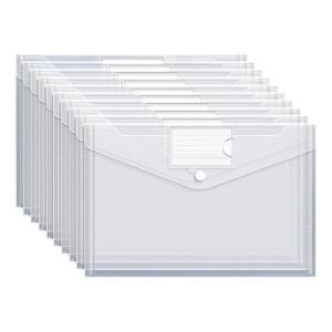 Clear Plastic Document Envelope Waterproof File Organizers For Office Professionals Holds 100 Pages Snap Edge Portable 50g