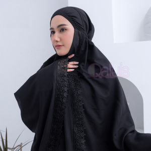 Jilbab Bergo Haji Umroh Bahan Katun Premium Hijab Jumbo Bersaku Warna Putih Hitam