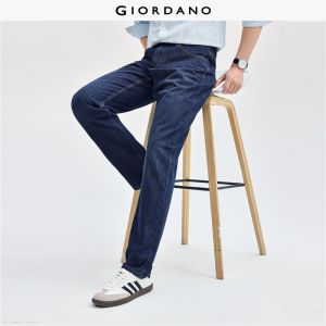 Giordano Beau Monde Men Moustache effect mid rise five-pocket jeans Free Shipping 13116046