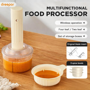 Dreepor Electric Food Processor Chopper for Garlic Vegetable Baby Food Electric Power Mincer Mixer Multi-functional Electric Food Chopper Blender