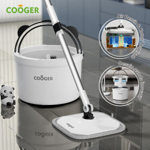 COOGER Alat Pel Spin Mop Bentuk Panda Berputar 360 Derajat Bucket Spin Mop Alat Pel Lantai 2IN1 Alat Pel Lantai Bentuk Panda