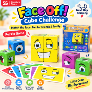 [SG] Face Off! Cube Challenge | Funny Face Matching Puzzle Game | 16 Expression Cubes | Kids & Family Brain Teaser | Age 3+