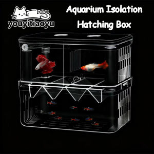 YOUYITIAOYU Fish Breeding Box Double-Layer Breeding Tank Isolation Box Transparent Detachable Hatching Box for Guppy Shrimp