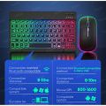 GOOJODOQ 10 Inch Backlit Backlight Keyboard And Mouse LED Colorful Bluetooth Wireless Keyboard For iPad Laptop Android iPhone. 
