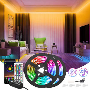 ColorRGB Dải Đèn LED Đổi Màu Đồng Bộ Âm Nhạc RGB5050 Điều Khiển Từ Xa Ứng Dụng Điện Thoại Dây Đèn LED 6M 12M 15M 30M