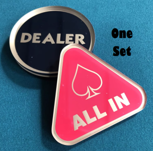 SG Stock】Texas Holdem Poker / Dealer Button / All In Button / Buttons Set / Glass / Acrylic / ABS 【Ship Out 24Hrs】