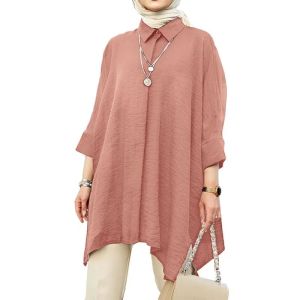 Priskila Cell RASYA BATWING SHIRT HS CRINKLE AIRFLOW LD 144 CM ( KANCING AKTIF / BUSUI ) Atasan Cantik Model Baru Blouse Kekinian Ootd Atasan Blus Atasan Wanita Terbaru 2023 Blouse Wanita Korean Style