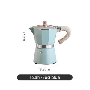 Bincoo ấm moka Espresso Set Với Bếp Tay Làm Bình đựng cà phê Xử Lý Hộ Gia Đình Bộ lọc nhỏ giọt Nồi Truyền Thống Máy pha cà phê cà phê Ý Bình đựng cà phê Cho văn phòng nhà cửa 150Ml/300Ml