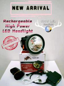 Lampu Kepala POWER TERANG!! Thailand TIGER 600W Rechargeable LED Headlight/户外头灯
