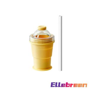 Ellebreen 325ml Silicone Ice Cube Molder Cup Portable Foldable Ice Ball Maker with Cover Straw Tumbler 1Pc