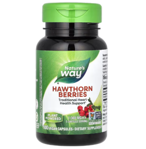 Natures Way Hawthorn Berries 1530mg 100 Vegan Capsules Digestion Anxiety
