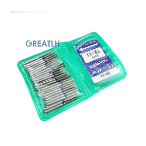MEDGREAT 50 chiếc dụng cụ đánh bóng răng bằng kim cương FG dùng cho tay khoan tốc độ cao vật liệu nha khoa