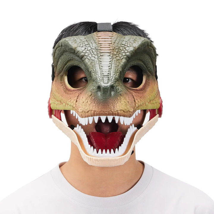 Funny Dinosaur Mask Dino Mask Moving Jaw Halloween Mask Dinosaur Head ...