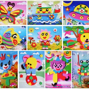 DIY 3D Cartoon Animal Foam Sticker Puzzle Jigsaw Handmade Educational Toys For Kids Gift