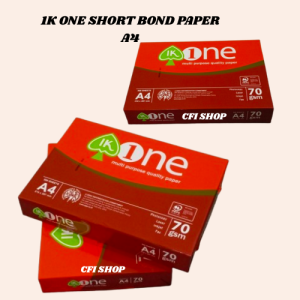 1K One A4 Short Bond Paper 70 gsm 500 sheets per ream multi-purpose quality paper