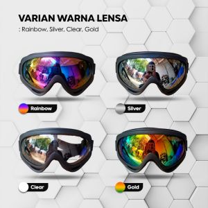 SN   Kacamata Helm Motor Kacamata Ski Goggles – Kacamata UV400 Kacamata Aksesoris Helm Sepeda Motor Kacamata Anti Kabut Kacamata Serbaguna