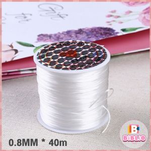 BIBLIO 0.8mm 0.4mm 0.5mm Transparent Elastic Crystal Line Beading Cord String Wire Thread Elastic Clear Nylon