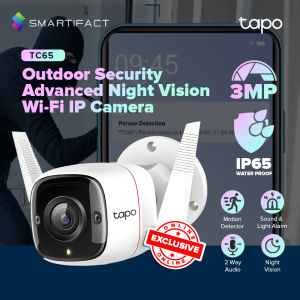 TP-Link Tapo TC65 3MP CCTV Connect to Cellphone HD Advanced Night Vision Motion Detection Two-way Audio Camera Wireless Home CCTV Surveillance Wifi IP Security Camera Support Up to 512GB Storage
