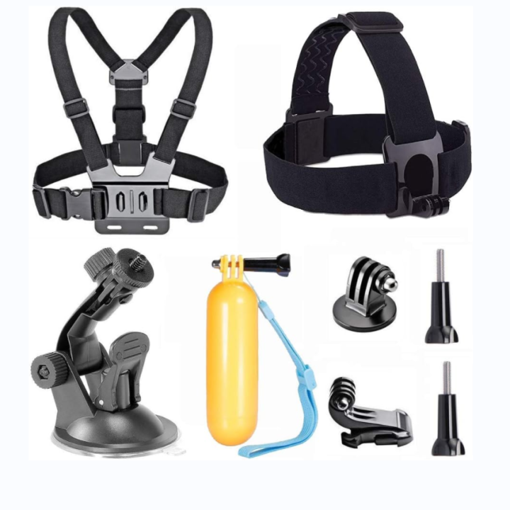 Action Camera Chest Mount Head Strap Suction Cup Floating Hand