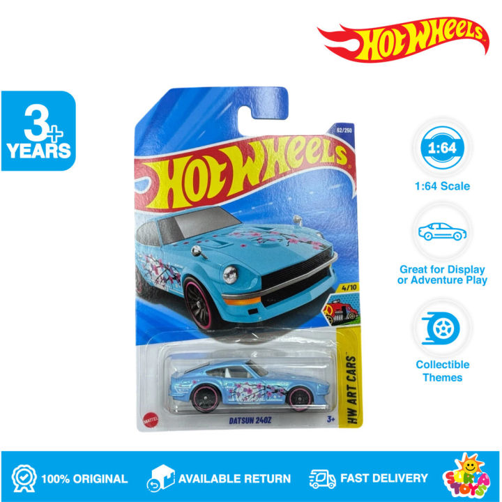Hot Wheels Datsun 240Z Azul – Tarjeta Corta, Serie HW Art Cars