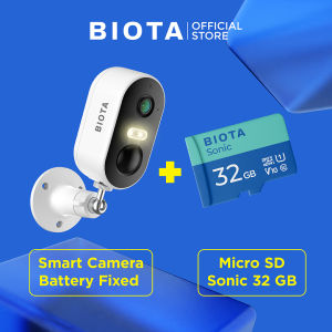 BIOTA Bundling Smart Camera Battery Fixed - Kamera CCTV Wifi Jarak Jauh Tanpa Kabel + MicroSD